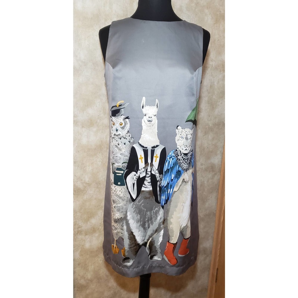 Blue label Incity size 48 = medium gray sleeveless dress